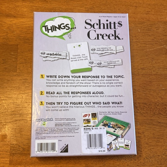 NIB Schitt's Creek Game of Things Card Game Funny TV Party Christmas Gift 14+ - Picture 3 of 3